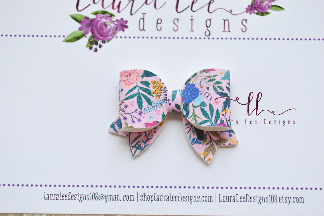 Bitty Style Bow || Exotic Floral Vegan Leather