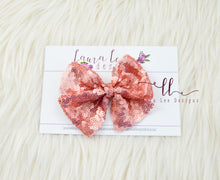 Nea Bow Style || Dusty Rose Pink Sequin || CLIP ONLY