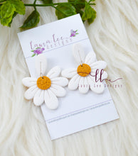 Daisy Earrings || White and Mustard || Made to Order