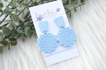 Mandala Clay Earrings || Light Blue || Made to Order