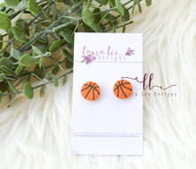 Round Clay Stud Earrings || Basketballs