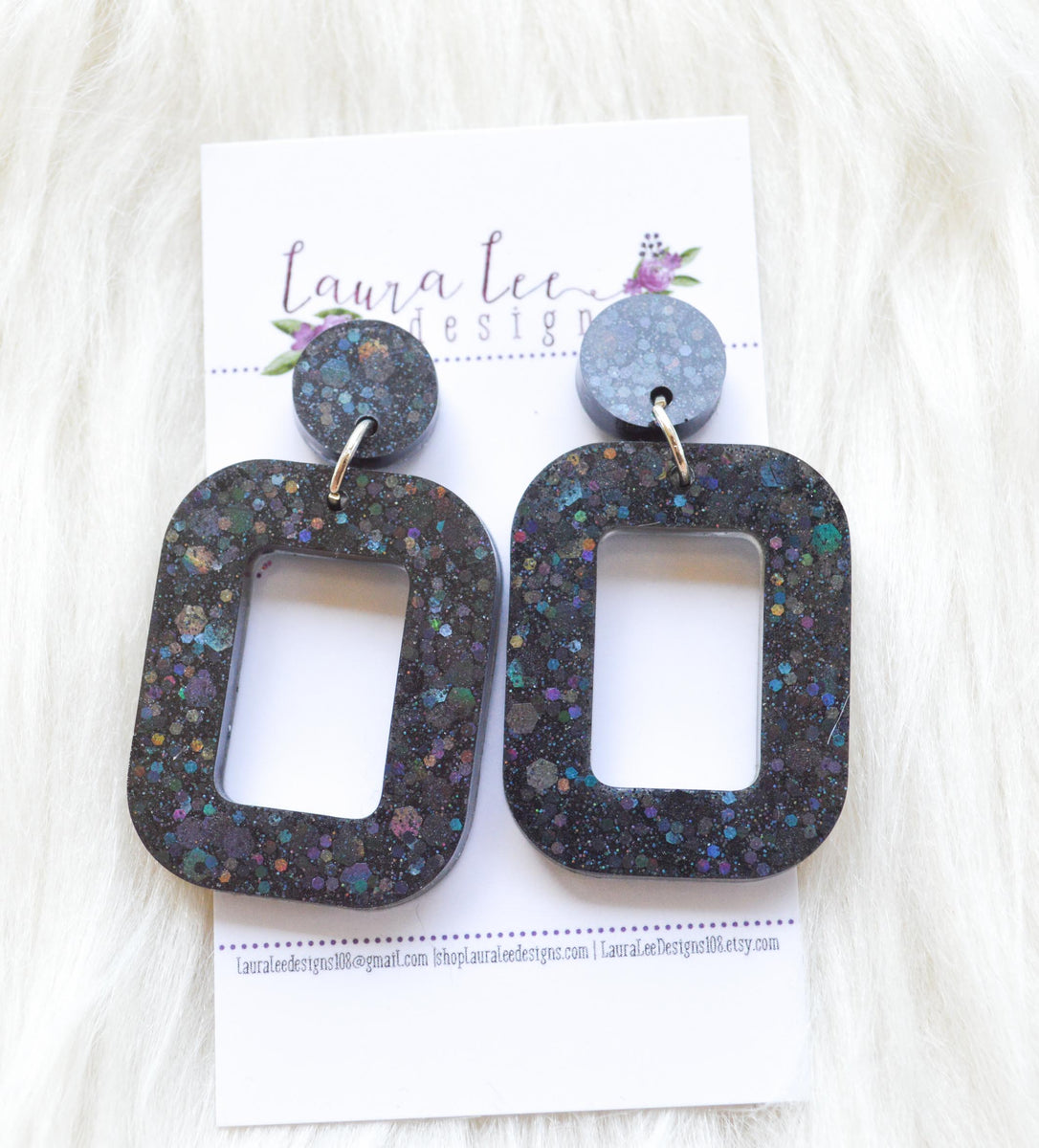 Holographic Party Glitter Earrings  Resin Earrings – Illuminated Atlanta