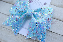 Large Missy Bow || Blue Butterfly Glitter