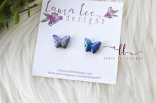Butterfly Clay Stud Earrings || Purple, Blue, Green