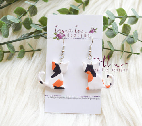 Cats Clay Earrings || Calico Cats