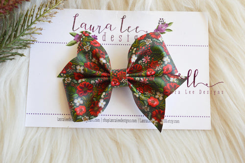 Mya Bow Style || Embroidered Christmas Floral