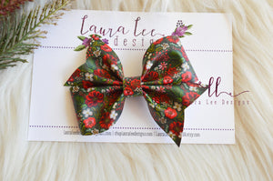 Mya Bow Style || Embroidered Christmas Floral