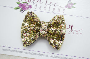 Mini Millie Bow Style || Cleopatra Gold Glitter || CLIP ONLY