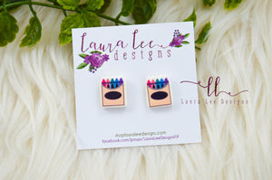 Clay Stud Earrings || Crayon Box || Made to Order