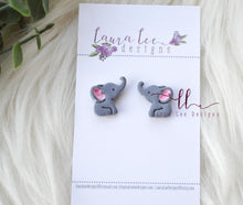 Clay Stud Earrings || Elephants