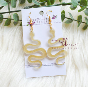 Snake Resin Earrings || Gold