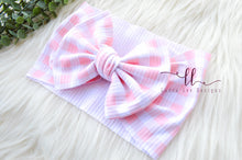Large Julia Bow Headwrap || Pink Gingham