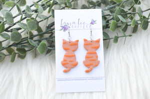 Cats Clay Earrings || Light Orange Tabby