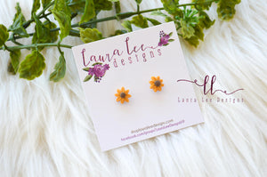Flower Clay Stud Earrings || Mini Sunflowers || Made to Order
