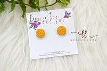 Round Clay Stud Earrings || Mustard Yellow Daisy || Made to Order
