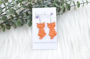 Cats Clay Earrings || Orange Tabby