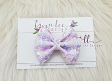Millie Bow Style || Pink and Purple Snowflakes Vegan Leather