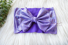 Large Julia Bow Headwrap || Purple Holographic