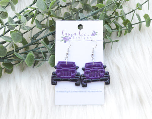 Off Road Clay Earrings || Purple
