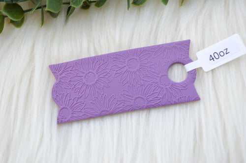 40oz Cup Topper || Purple Sunflower Embossed