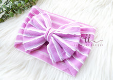 Large Julia Bow Headwrap || Purple and White Headwrap