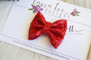 Mini Millie Bow Style || Red Glitter