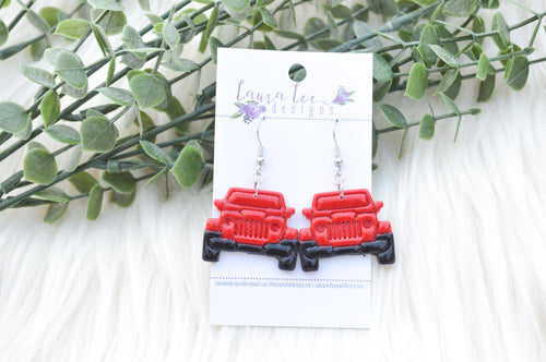 Off Road Clay Earrings || Red