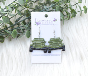 Off Road Clay Earrings || Sarge Green
