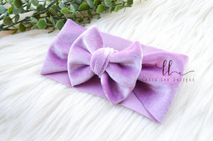 Small Julia Bow Headwrap || Lavender Velvet