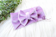 Small Julia Bow Headwrap || Lavender Velvet