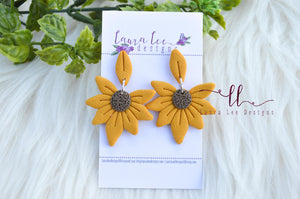 Sunflower Earrings || Mustard Yellow || Made to Order