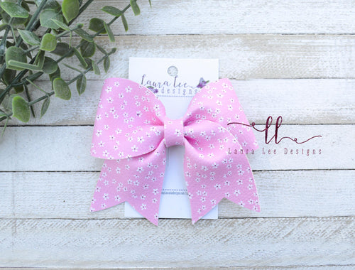 Large Missy Bow || Pink Teeny Flowers