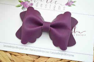 Margo Style Bow || Eggplant Purple Smooth Vegan Leather