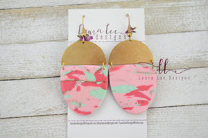 Georgie Style Clay Earrings || Pink and Mint