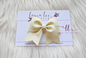 Large Missy Bow || Yellow Watercolor Vegan Leather