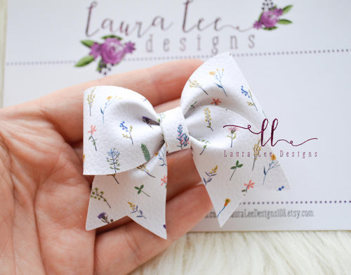Little Missy Bow || Spring Blooms Vegan Leather