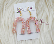 Arch Resin Earrings || Blushing Roses Glitter