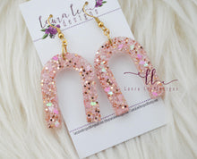 Arch Resin Earrings || Blushing Roses Glitter