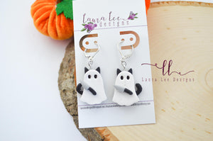 Cat Ghosts Clay Earrings || Murder Mittens || Made to Order