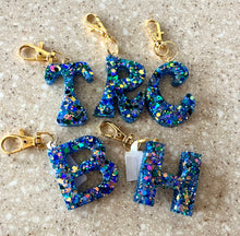 Letter Keychain || Blue Bayou Glitter