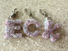 Letter Keychain || Frosted Cupcake Glitter