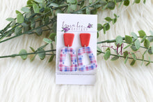 Vinnie Clay Earrings || 4th of July Plaid