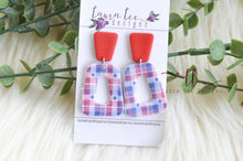 Vinnie Clay Earrings || 4th of July Plaid