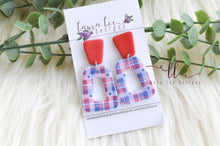 Vinnie Clay Earrings || 4th of July Plaid