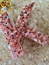 Letter Keychain || Blushing Roses Glitter