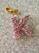 Letter Keychain || Blushing Roses Glitter