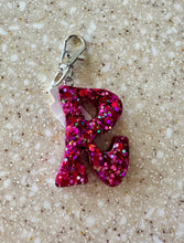 Letter Keychain || Hot Pink Confetti Glitter