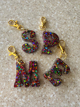Letter Keychain || Rainbow Glitter