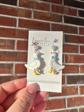 Goose Clay Earrings || Goose with Bows || Made to Order
