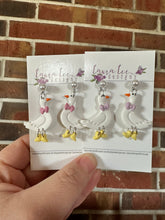 Goose Clay Earrings || Goose with Bows || Made to Order